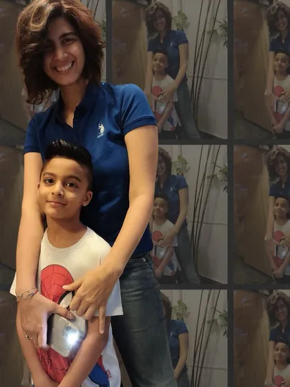 A mother and son moment captured in the salon. It's a joy to welcome clients of all ages and create a family-friendly atmosphere.
