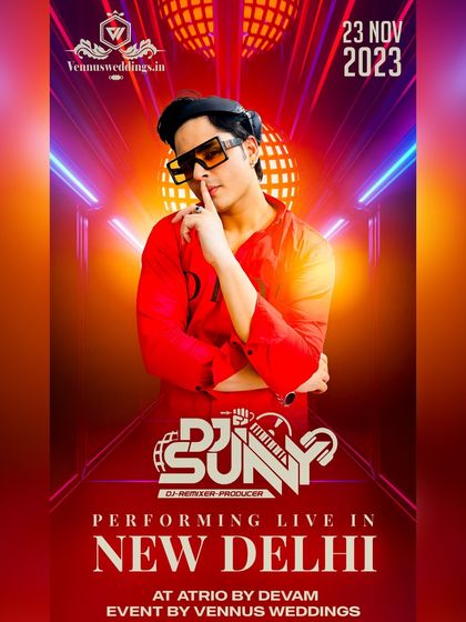 Getting set for a private show at Atrio by Devam in New Delhi. Each wedding event is a new opportunity to create a unique and high-energy party atmosphere.