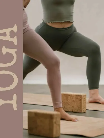 This image captures the foundation of a strong yoga practice. The warrior pose builds strength and stability in the lower body, and using yoga blocks can help ensure proper alignment.
