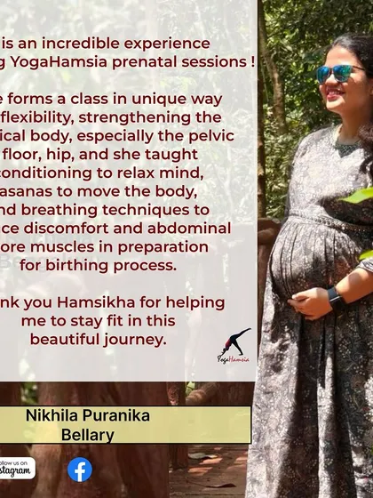 Nikhila from Bellary shares her incredible experience, highlighting how our classes focused on flexibility, pelvic floor strength, and breathing techniques to prepare her for the birthing process.
