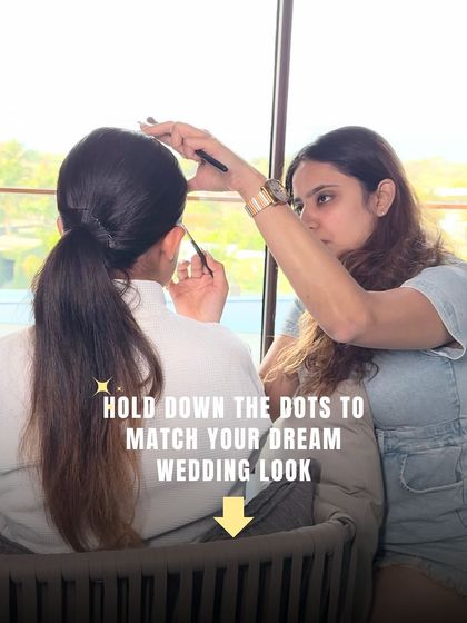 Hold down the dots to match your dream wedding look. A fun, interactive post to help you discover your perfect bridal style.