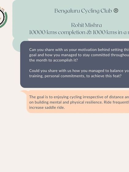 Rohit Mishra shares his motivation for completing 10,000 kms. For him, the goal is to enjoy cycling irrespective of distance and to build mental and physical resilience.
