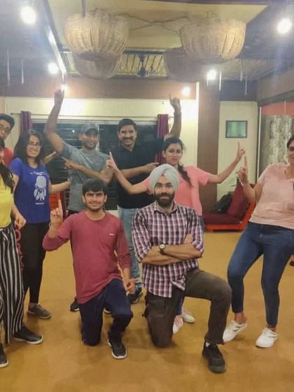 Another happy group photo from our Bhangra workshop, where everyone is welcome to learn the steps and dance their heart out.