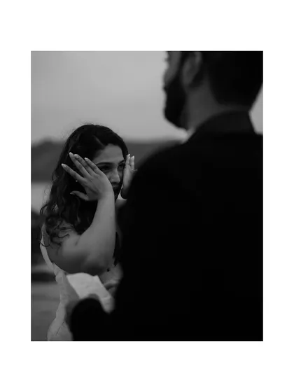 Her reaction as he reads his vows. Capturing this raw emotion, with tears of joy in her eyes, is what makes my work as a storyteller so rewarding.