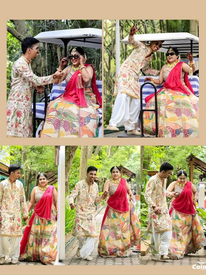 A collage capturing the fun and energy of the event, including a ride on a golf cart.