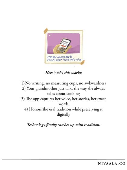 Nivaala - Recipe Preservation & Keepsakes The Nivaala Voice App photo 3