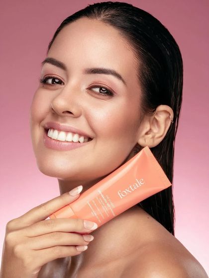 A commercial beauty shot from a photography and retouching workshop I collaborated on. The focus is on flawless, natural-looking skin.