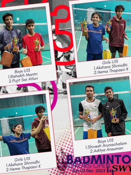 Celebrating our junior champions is one of our greatest joys. We host tournaments for various age groups like U13 and U15 to give young talent a platform to shine.