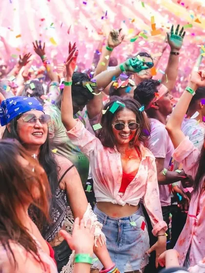The joy on everyone's face says it all. A great DJ set is a conversation with the crowd, and this picture from a packed Holi party shows a perfect moment of connection. Seeing this makes all the hard work worth it.