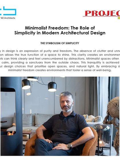 We thank Projects Mirror for featuring our founder's insights on "Minimalist Freedom," highlighting our approach to stripping away the unnecessary to focus on essential, functional design.