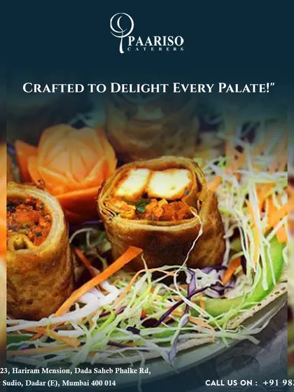 Crafted to delight every palate, these paneer-stuffed pastry rolls are served on a bed of fresh shredded salad. A perfect bite-sized appetizer for mingling.