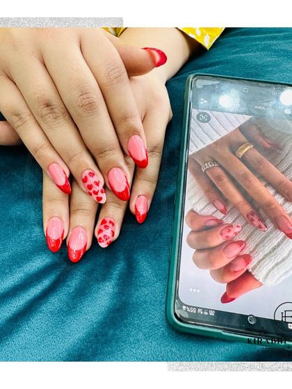 Here you can see the inspiration photo next to my finished creation. I love when clients bring in ideas, and I can replicate the look perfectly for them.