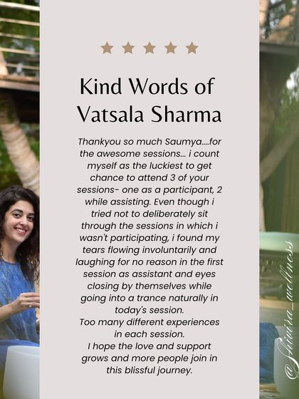 "I found my tears flowing involuntarily and laughing for no reason." Emotional release is a natural part of sound healing. Vatsala's experience shows how the vibrations can unlock stored emotions, allowing for a powerful release and a feeling of lightness.