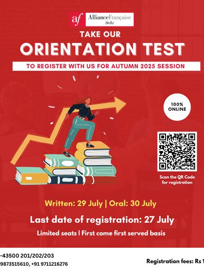 Announcing the orientation test for our Autumn 2025 session for adults. The test is conducted online and is mandatory for non-beginner students.