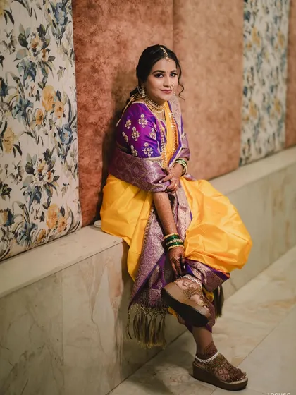 A relaxed and elegant portrait of the bride.