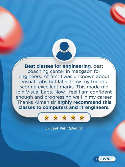 Jeet Patil, an engineering student, joined after seeing his friends score excellent marks. He now feels confident and is progressing well in his career. This is the best coaching center for computer and IT engineers in Mazgaon.
