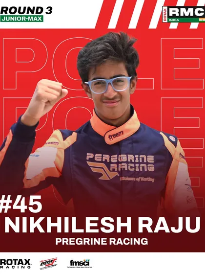 Nikhilesh Raju secures pole position in the Junior Max class at Round 3.