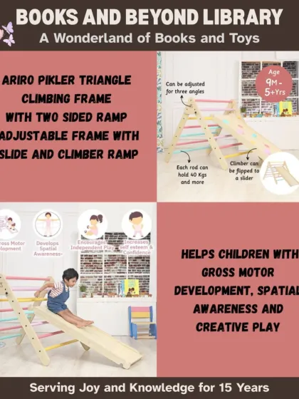 Support your child's natural development with Montessori-inspired toys like this Pikler Triangle. It's designed to safely encourage climbing, build strength, and foster independent play from an early age.