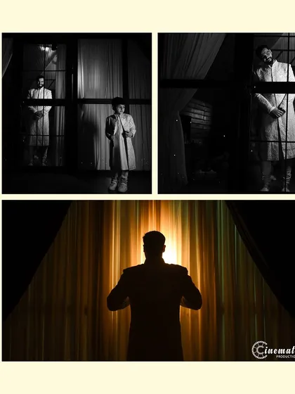 More moments from the groom's getting-ready session, using shadows and window light to create dramatic and thoughtful portraits.