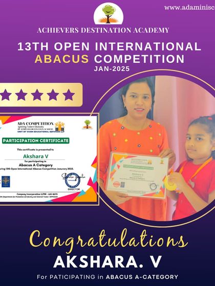 Achievers Destination Academy - Mental Math & Speed Calculation Our Star Achievers: Competition Winners & Graduates photo 13