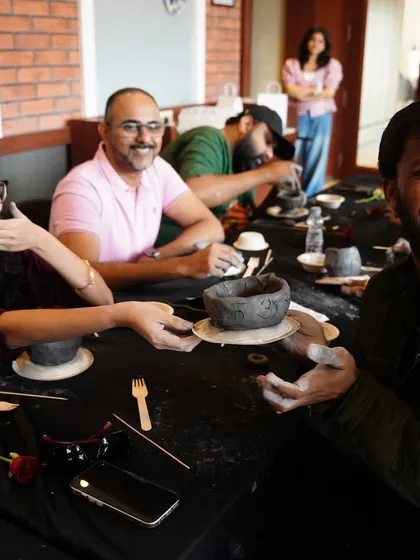 The best workshops are filled with shared smiles and muddy hands. This is what it's all about: friends coming together, forgetting the world outside, and celebrating their wobbly, wonderful, and perfectly imperfect creations.