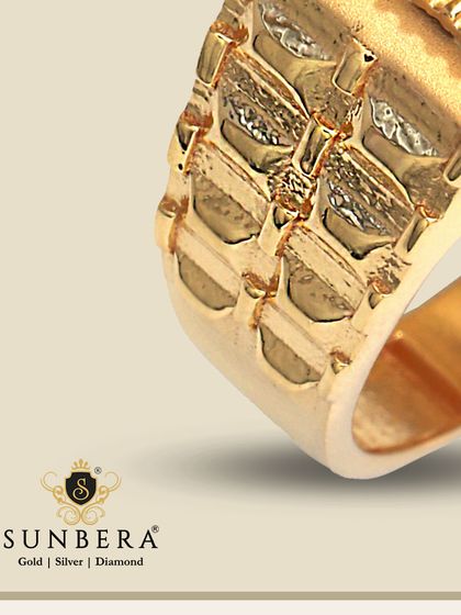 A close-up shot of the textured band of the Tirupati Balaji ring, showcasing the fine detailing that goes into every piece we manufacture.