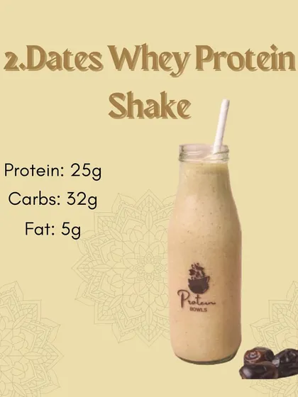 The Dates Whey Protein Shake is perfect for Iftar, giving you a quick and sustained energy boost with 25g of protein.