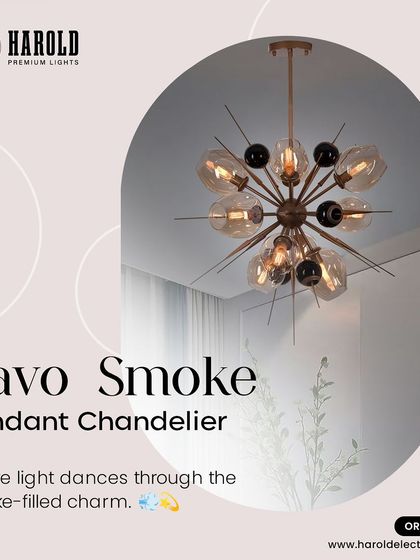 The Pavo Smoke Pendant Chandelier is where light dances with smoke-filled charm. Its unique design and warm glow make it a captivating centerpiece for a modern home.