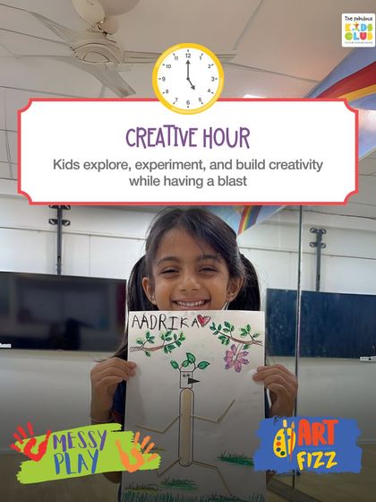 Welcome to the Creative Hour. In programs like Messy Play and Art Fizz, kids get to experiment with different materials, build their creativity, and have a blast making their own unique masterpieces.