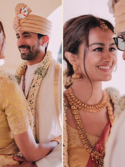 A duplicate of the collage capturing the couple's loving gazes.