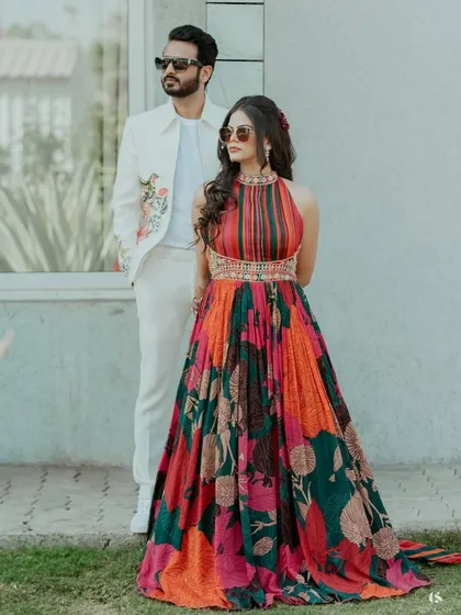 A powerful, stylish portrait of the couple. Their confidence and love shine through in this beautifully composed photograph.