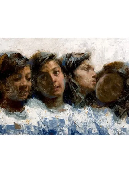The full painting of "Self Conversation," which won an award from The Art Society of India.