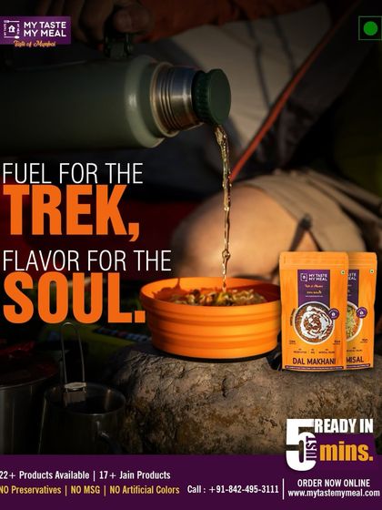 Fuel for the trek, flavor for the soul. My Dal Makhani and Misal packets are perfect for refueling during your outdoor adventures.
