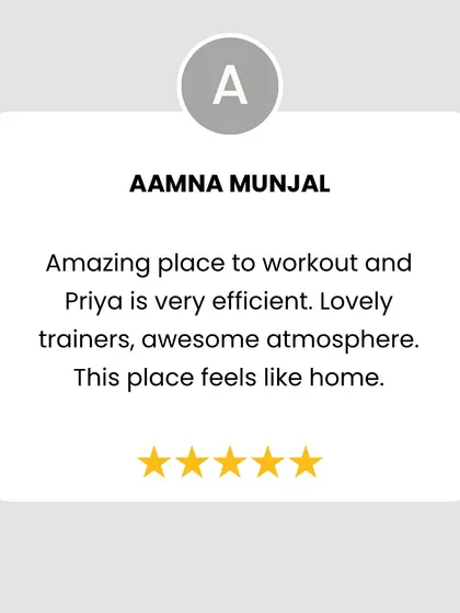 "This place feels like home." This review from Aamna means the world to us. We strive to create a comfortable and efficient workout environment.
