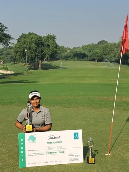 Rashi celebrates her win in the B Category at the NCR Cup 17th Junior & Amateur Golf Tournament, where she won by an impressive 13 strokes.