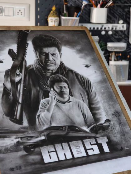 The 'Ghost' sketch on my drawing board.