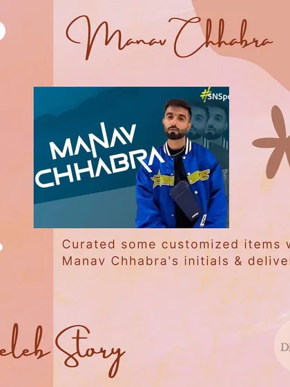 My "Celeb Story" feature about curating and delivering customized items with Manav Chhabra's initials.