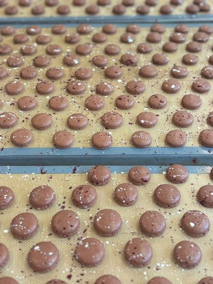 Exhilarating, exciting, and exhausting. Bulk order days for our chocolate macarons are our favourite days in the kitchen.