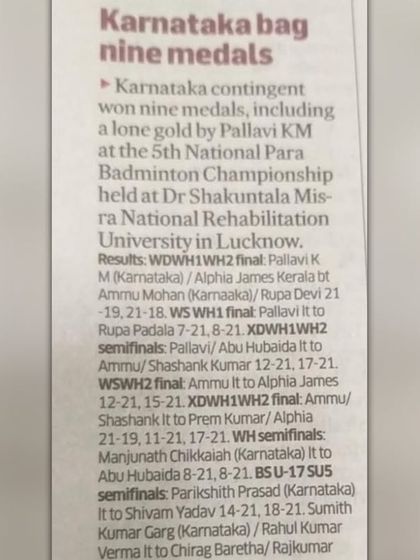 Udbhav Academy - Competitive Para-Badminton Coaching Tournament Victories & Press photo 5