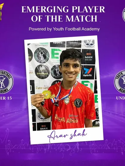 Arav Shah, another promising U-15 talent recognized as an Emerging Player.