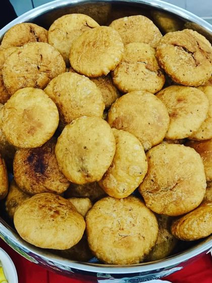 Hot and crispy kachoris served as part of a breakfast menu for a full-day catering event.