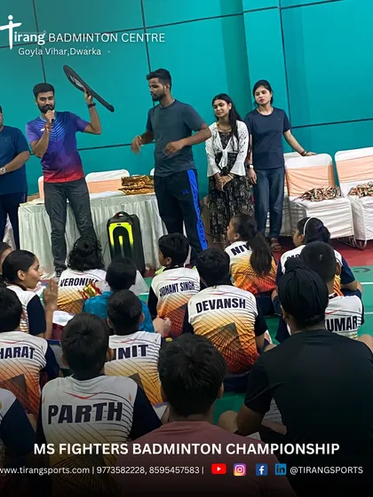 It's not just about winning; it's about learning and growing. Here, I'm sharing insights with young players at the MS Fighters Badminton Championship. My events for youth are designed to build skills, confidence, and a lifelong love for the sport.