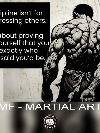 A motivational graphic about discipline being a promise to yourself, not a show for others.