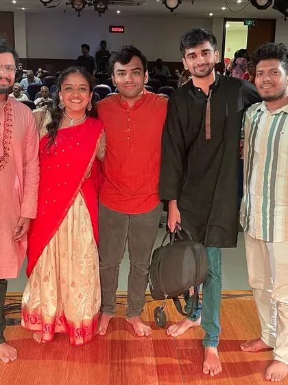 With my fantastic friends after our debut collaborative show. Working with other young musicians to arrange and create new sounds is an amazing experience, and this was a milestone day for us.