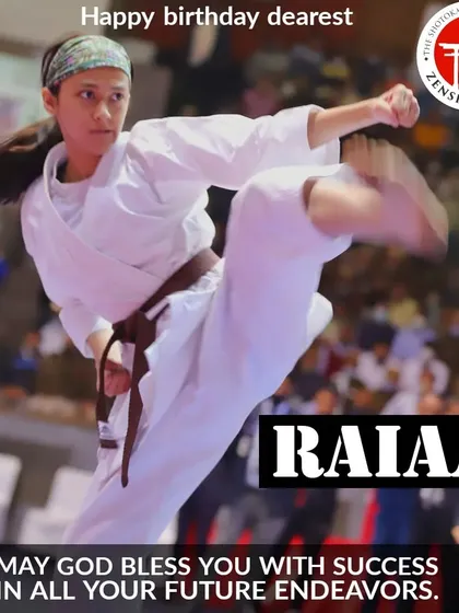 This is one of my dedicated students, Raiaa, executing a powerful kick during a competition. My goal is to train students not just for medals, but to build the spirit and skill of a true karateka.