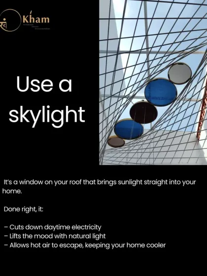 A skylight is more than just a window on the roof. When designed correctly, it becomes a source of natural light, a mood enhancer, and a tool for passive cooling by allowing hot air to escape. This image shows a creative skylight design that doubles as a sculptural element.