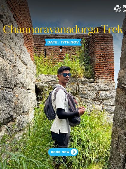 A solo trekker exploring the ruins of Channarayanadurga Fort. It's a journey back in time.