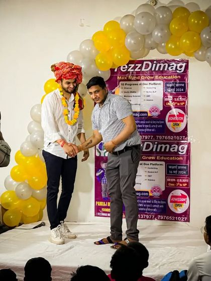 A warm welcome at our seminar in Kotputli, Rajasthan. I am being greeted with a traditional garland, and you can see our team capturing the moment. Every city we visit, we are met with such enthusiasm.