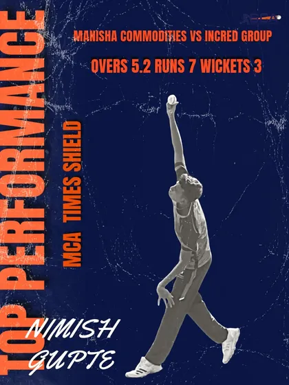 A match-winning spell from Nimish Gupte in the MCA Times Shield, taking 3 wickets for an incredible 7 runs.