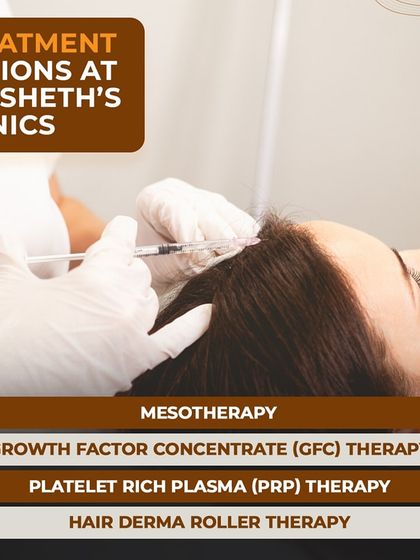 We offer a range of effective, science-backed treatment options for hair loss. Our solutions include Mesotherapy, Growth Factor Concentrate (GFC), Platelet Rich Plasma (PRP), and Hair Derma Roller therapy.
